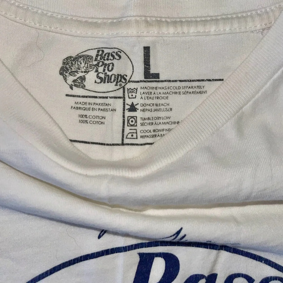 Bass Pro Shops White Knit Shirt Sz L - Picture 5 of 5